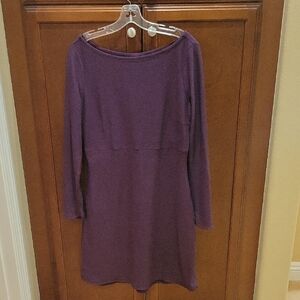 Purple Sheath Long Sleeve Bateau Dress for Work